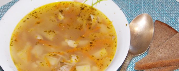 Сливочный суп с вермишелью и курицей