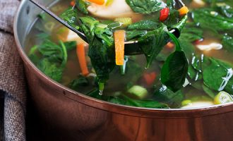 как приготовить суп с замороженным шпинатом